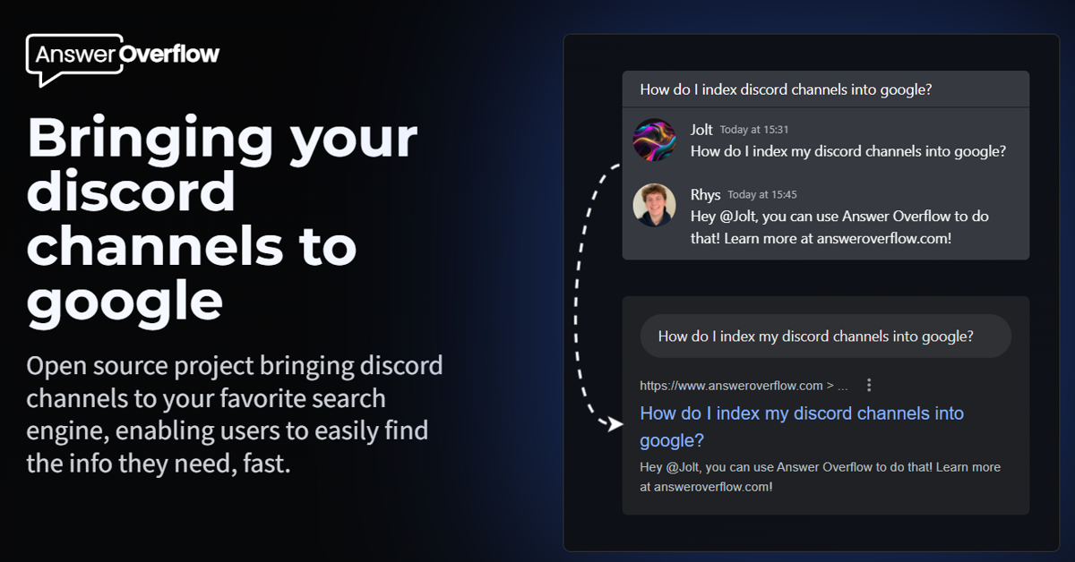 Answer Overflow - Discord Content Discovery