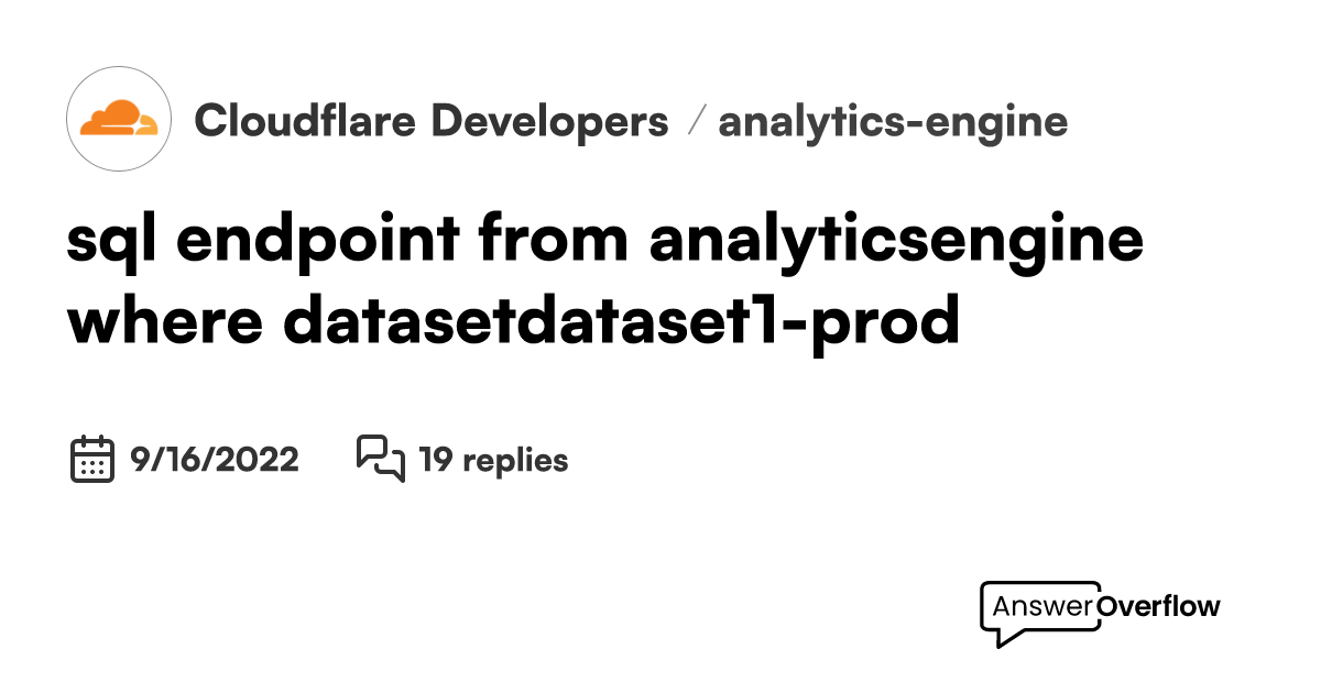 sql endpoint: `from analytics_engine where dataset='dataset1-prod ...