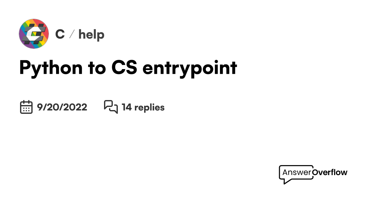 Python to CS entrypoint - C#