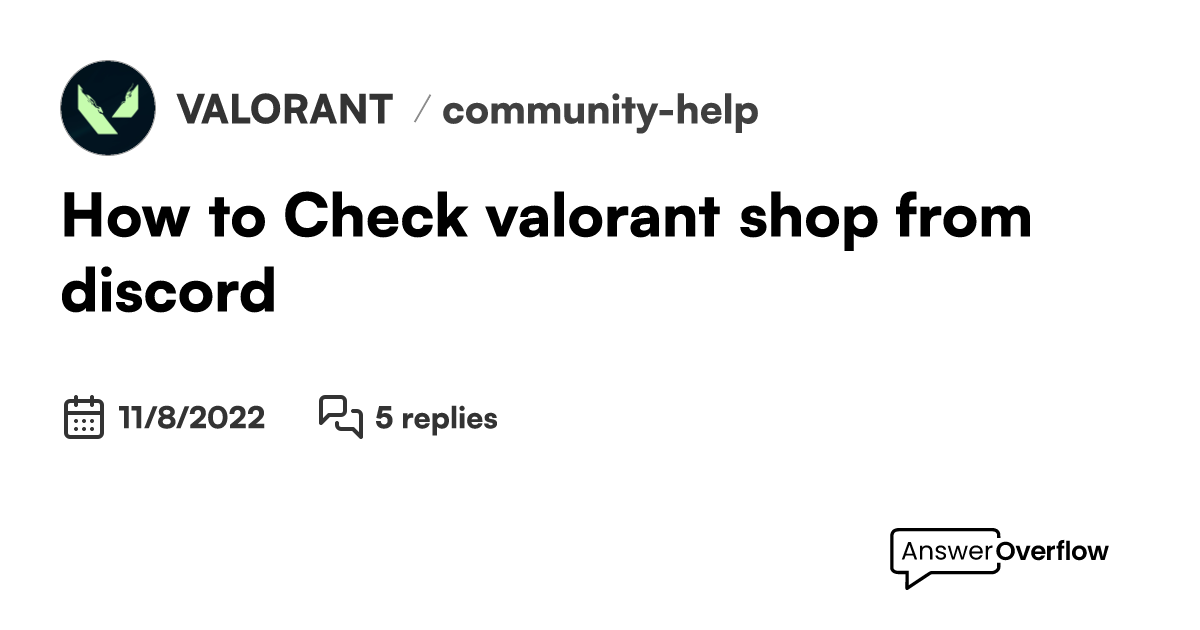 How to Check valorant shop from discord ? VALORANT