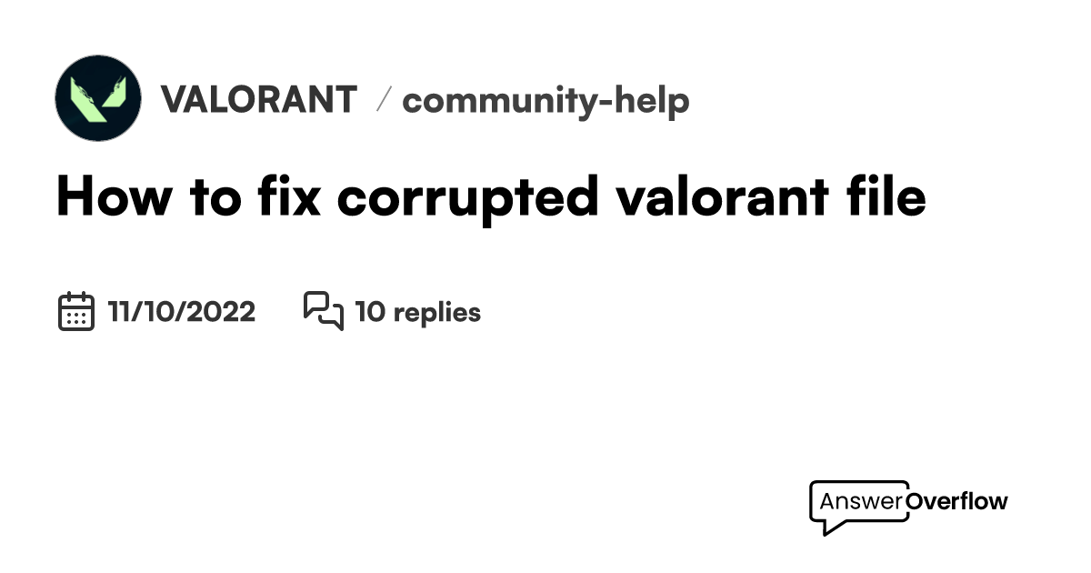 How to fix corrupted valorant file VALORANT