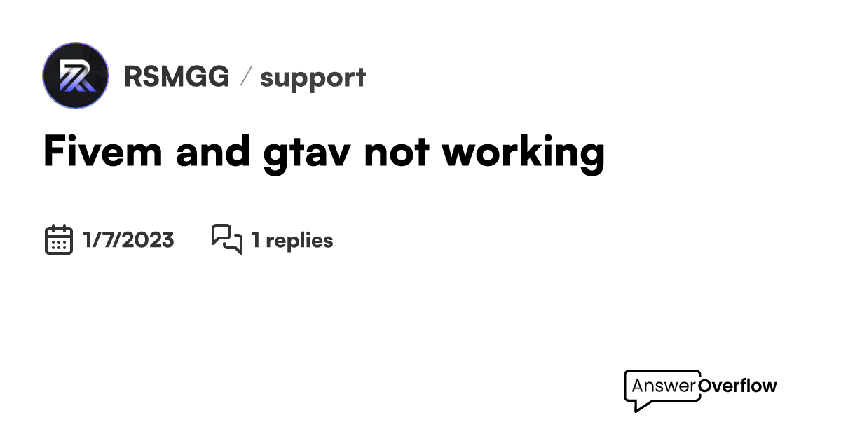 Fivem and gtav not working rsm gg