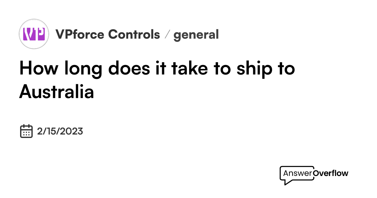 how-long-does-it-take-to-ship-to-australia-vpforce-controls