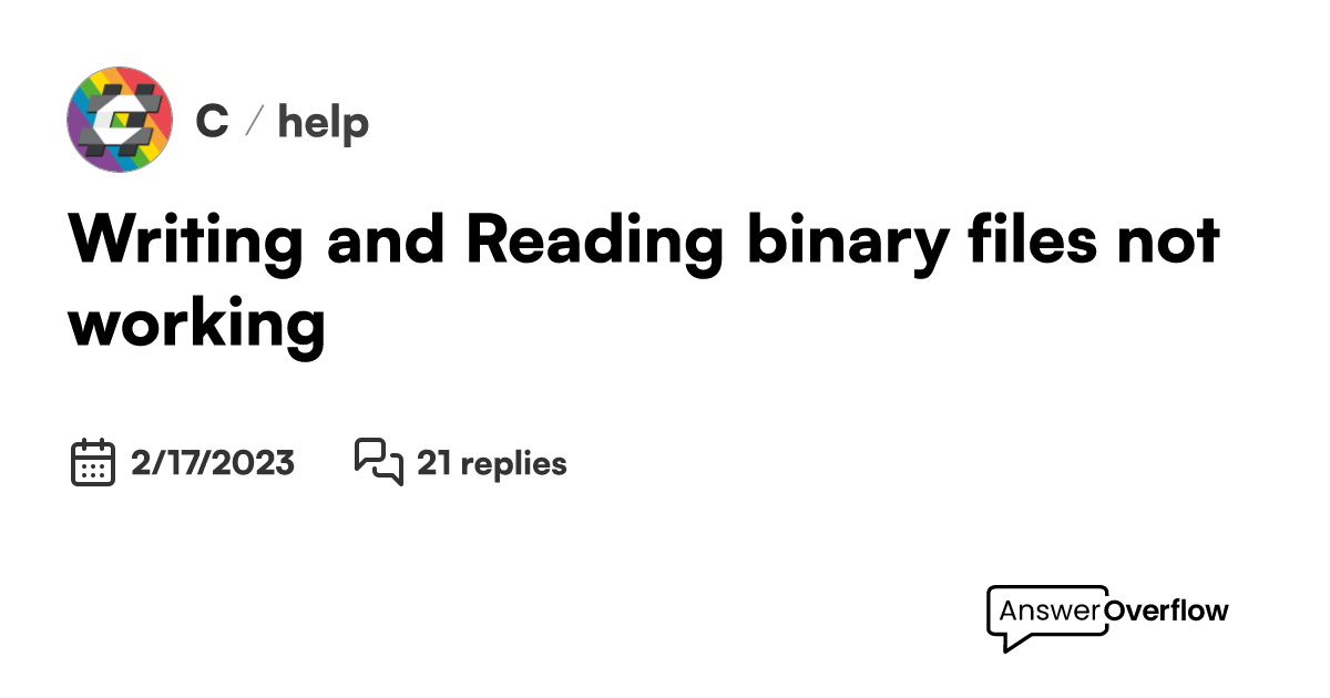 Writing and Reading binary files not working C
