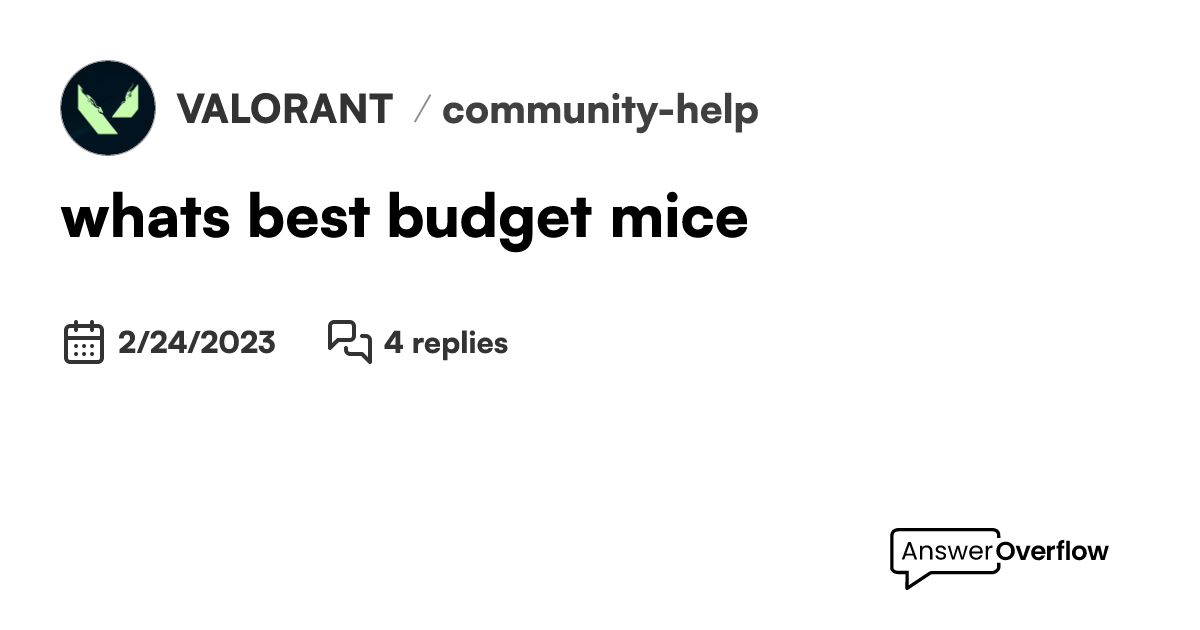 what’s best budget mice VALORANT
