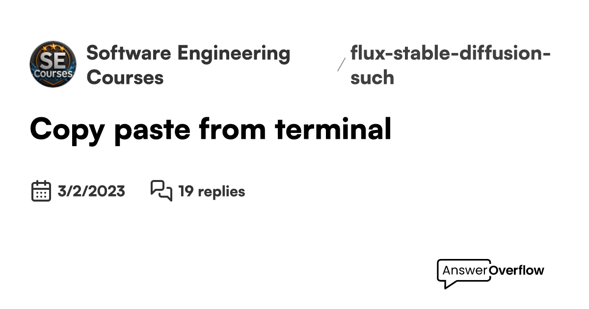 Copy paste from terminal. - Software Engineering Courses (SECourses)