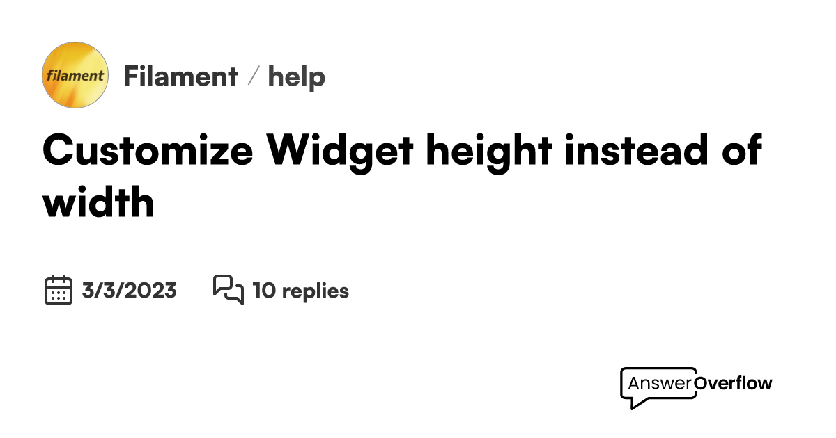 Customize Widget height instead of width Filament