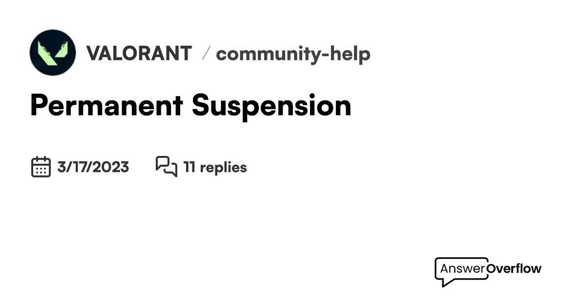 Permanent Suspension VALORANT