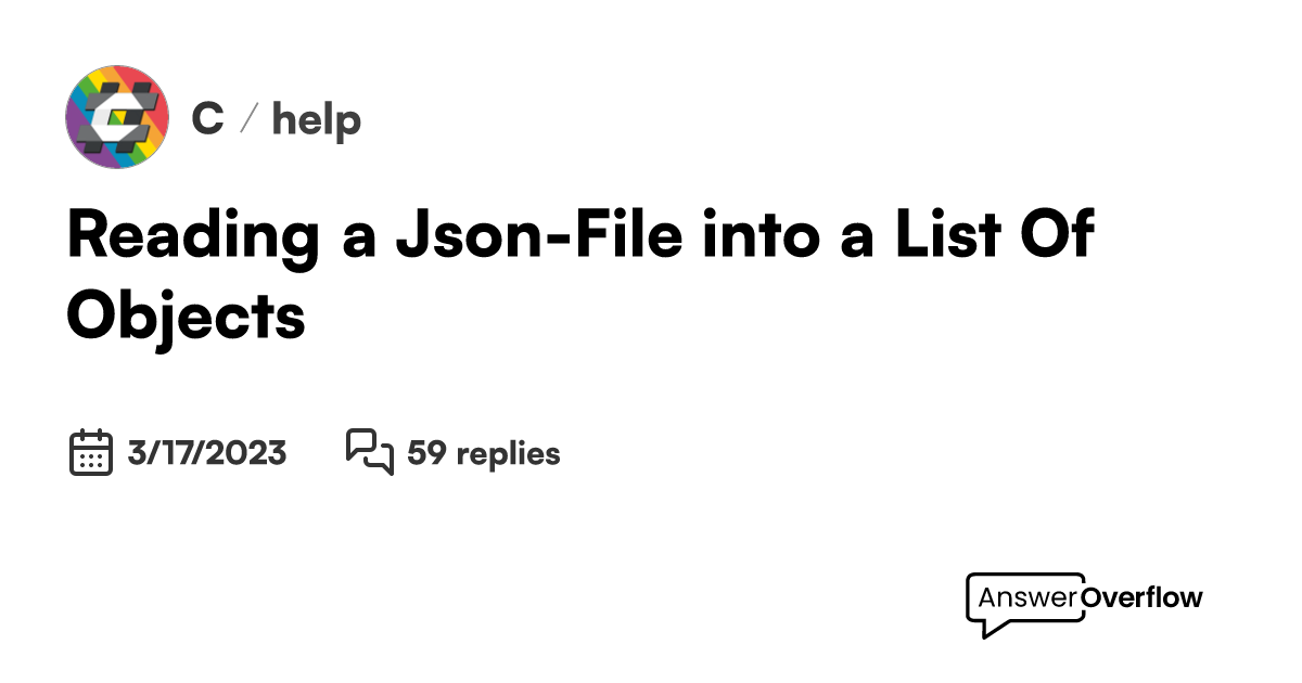 Reading a Json-File into a List Of Objects - C#