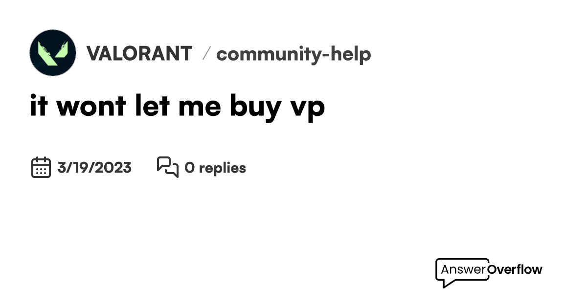 it wont let me buy vp VALORANT