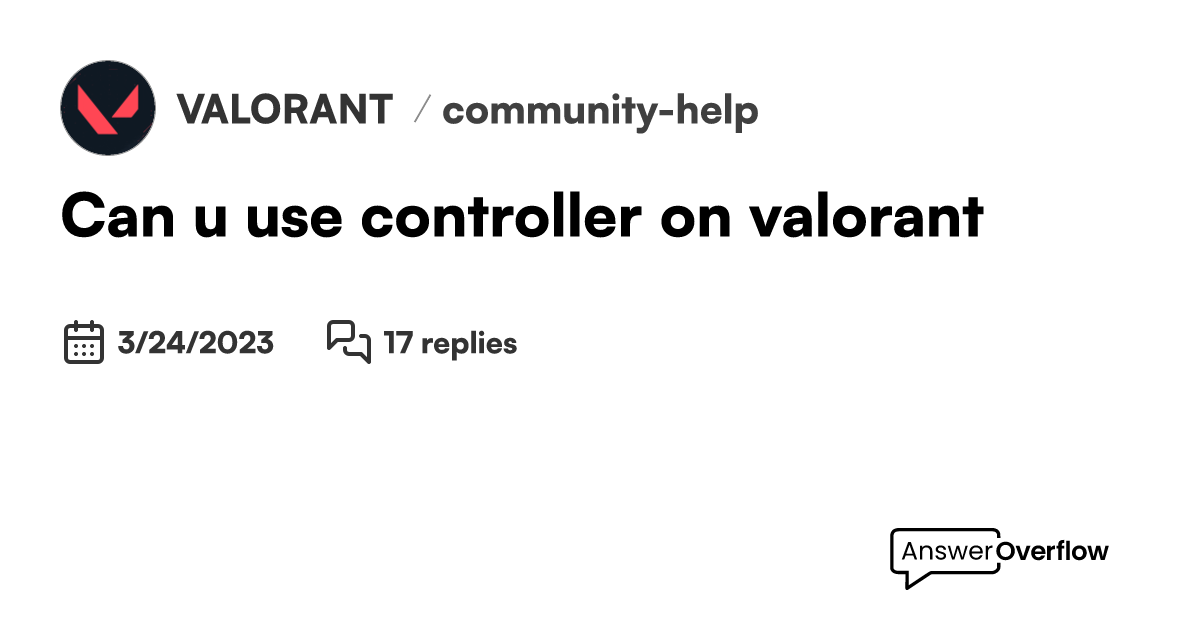 Can u use controller on valorant valorant