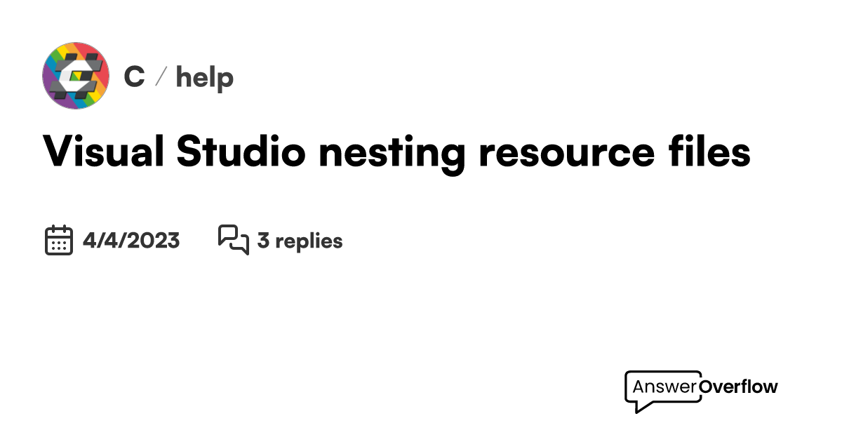 Visual Studio nesting resource files - C#