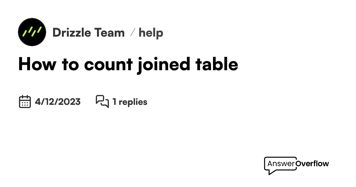 How to count joined table drizzle team