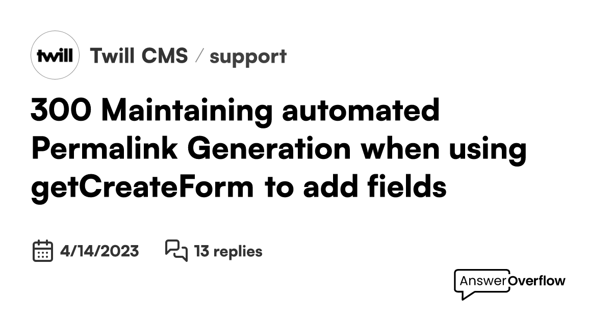 [3.0.0] Maintaining automated Permalink Generation when using ...