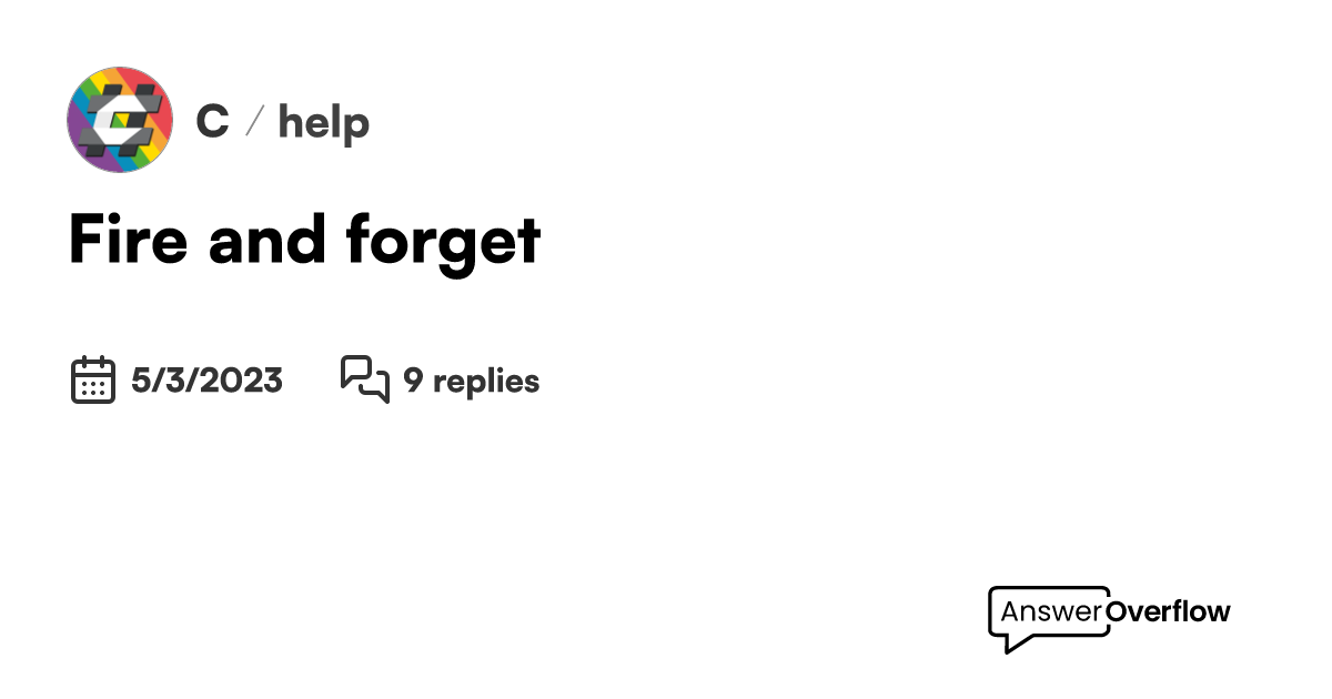 Fire and forget - C#