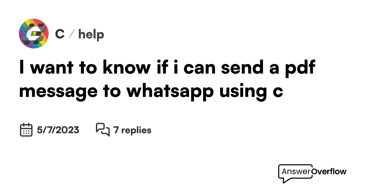 I want to know if i can send a pdf message to whatsapp using c C