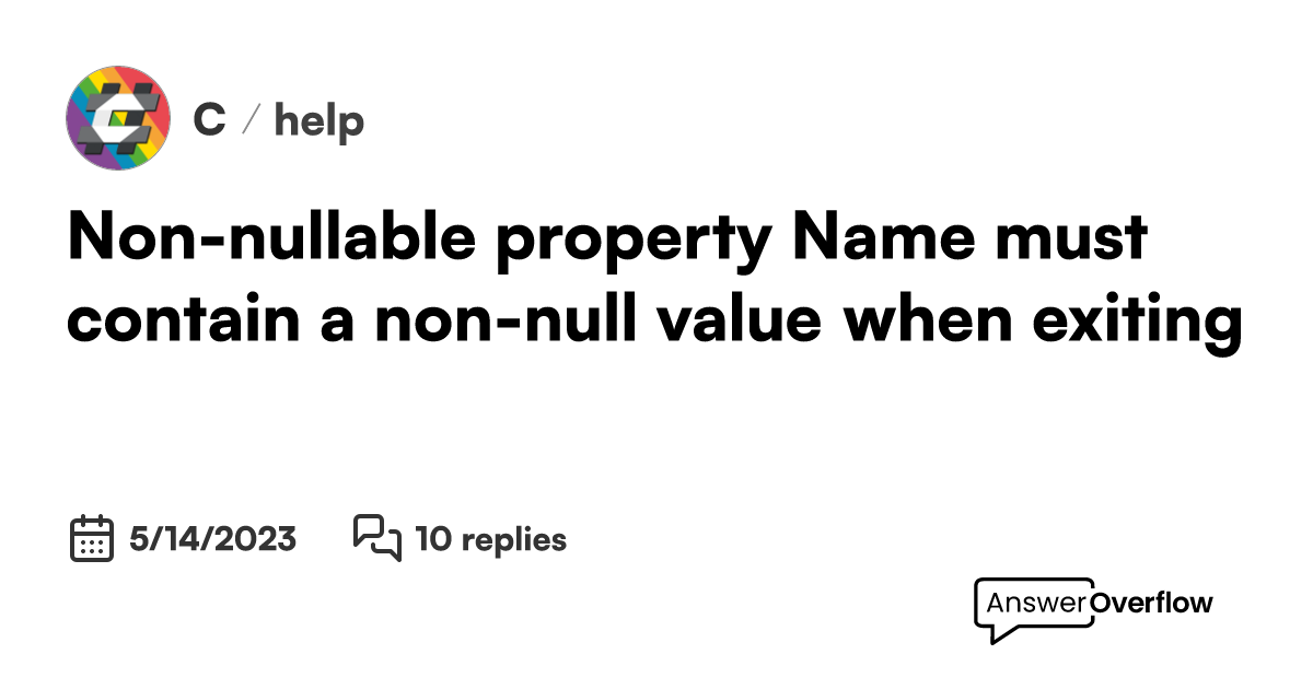 Nonnullable property 'Name' must contain a nonnull value when exiting