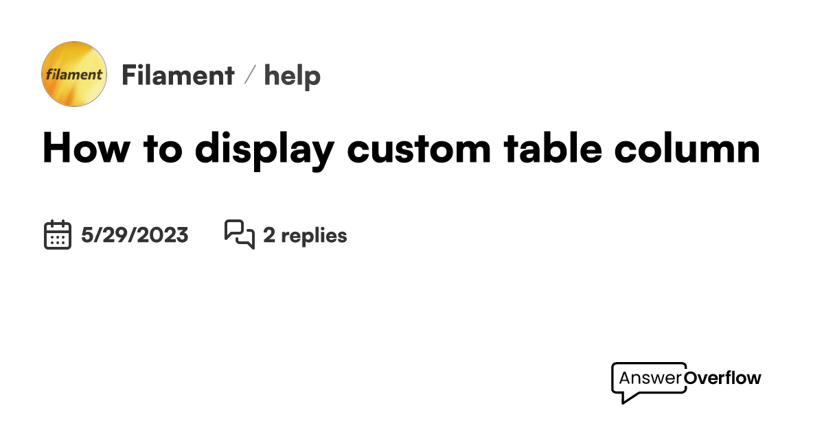 How to display custom table column? Filament