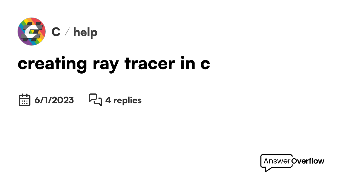 Creating ray tracer in c c 