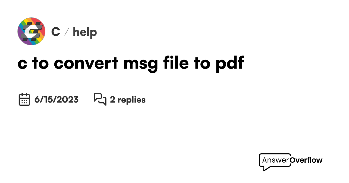 C to convert msg file to pdf c 