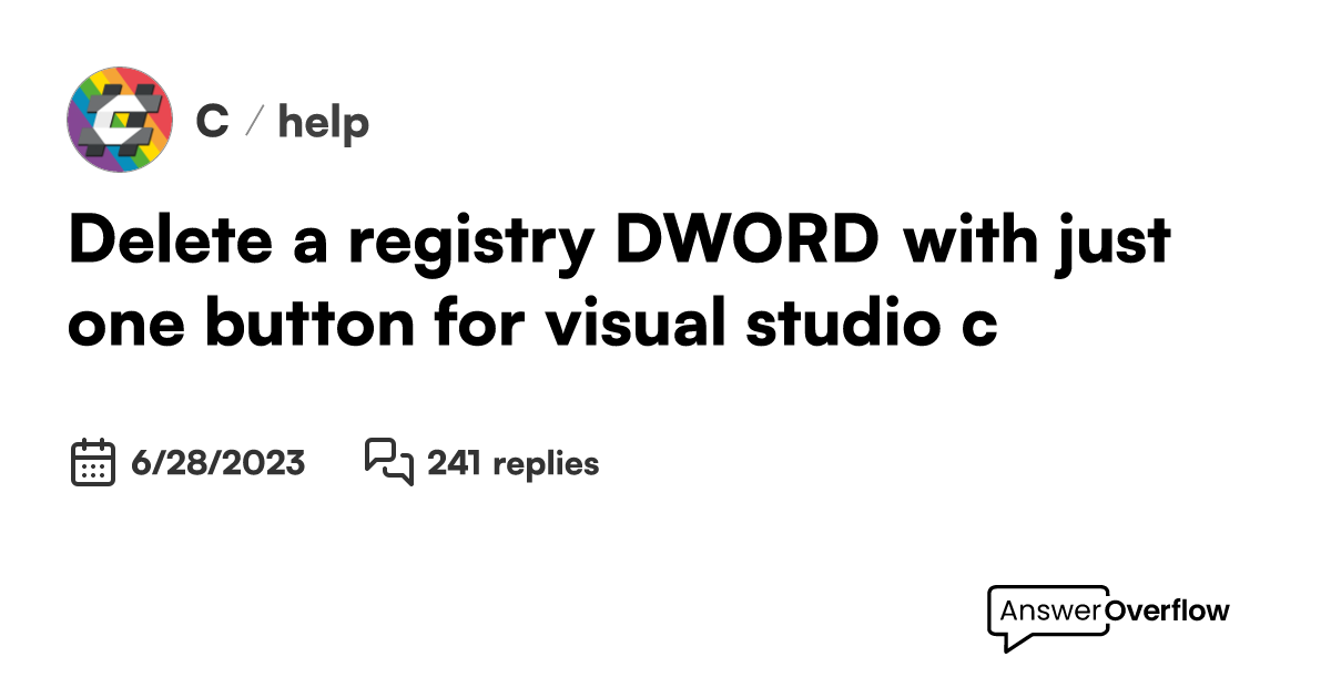 delete-a-registry-dword-with-just-one-button-for-visual-studio-c-c