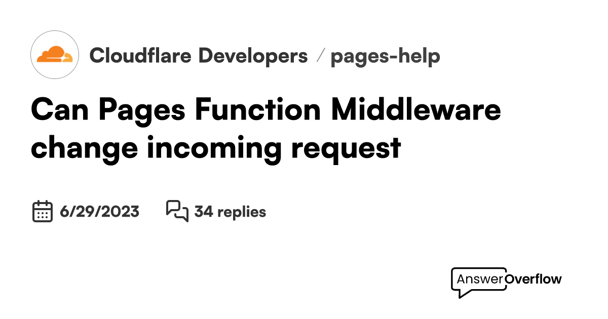 Can Pages Function Middleware change request? Cloudflare