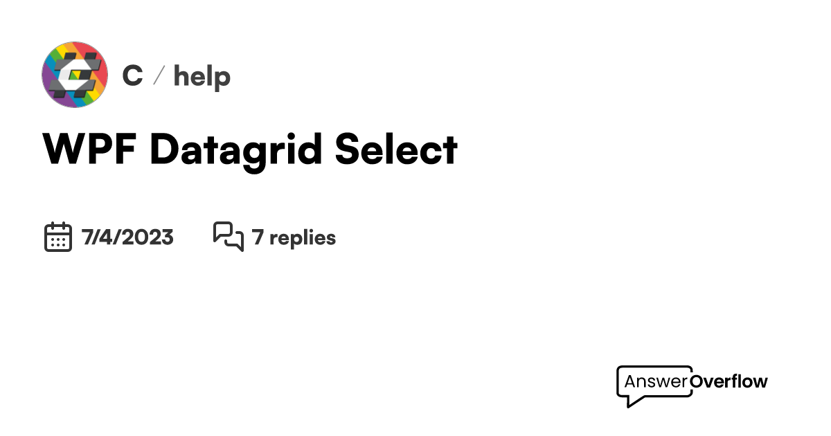 Wpf datagrid select c 