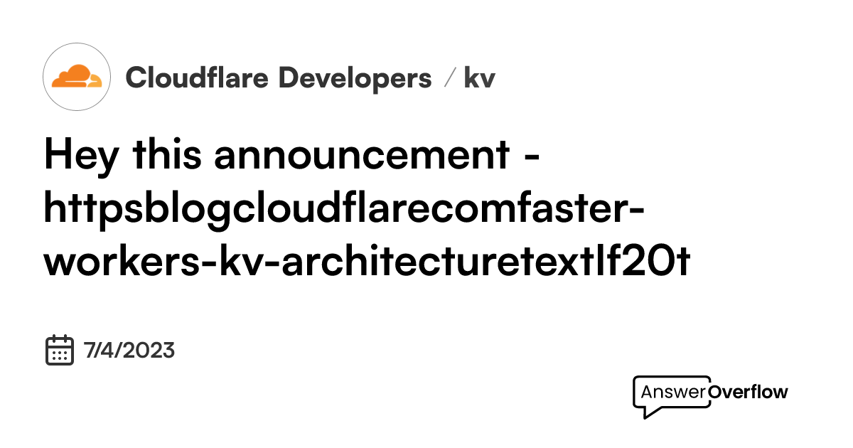 Hey, this announcement