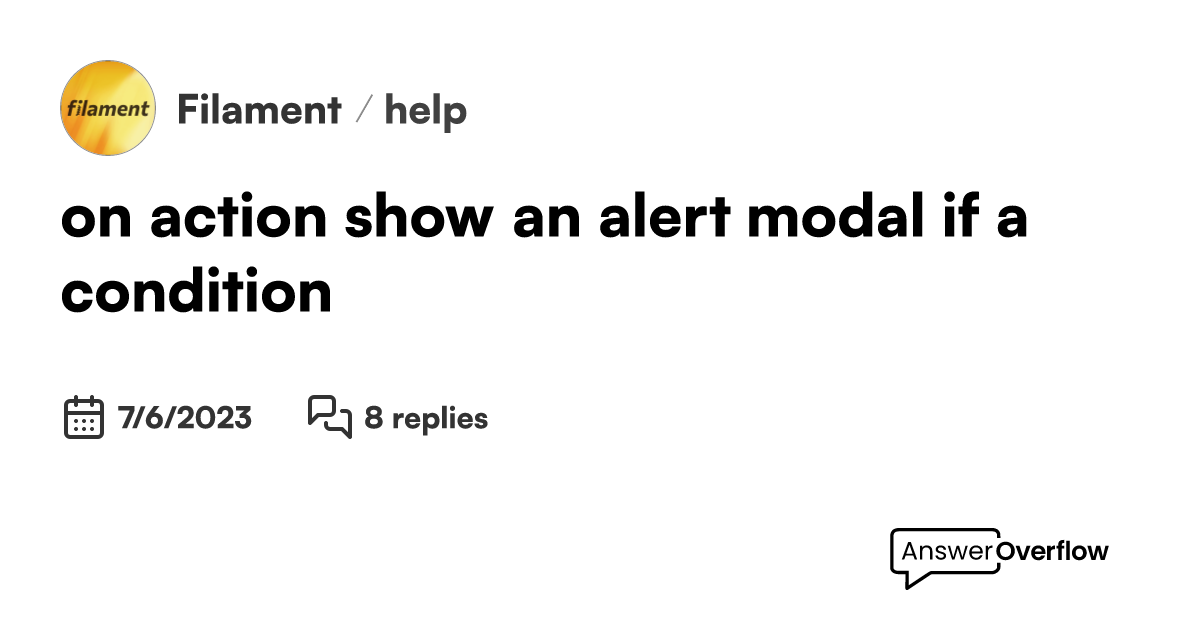 on action show an alert modal if a condition - Filament