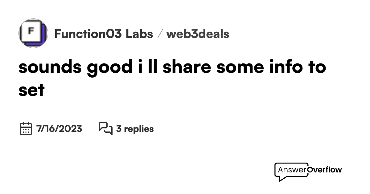 Sounds good i ll share some info to set function03 labs