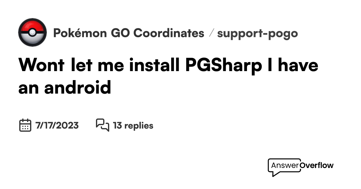 Help, can't install : r/PGSharp