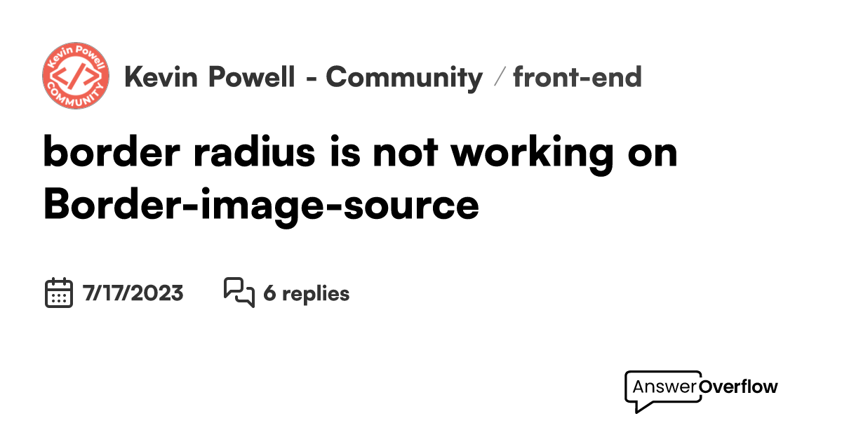 border radius is not working on Borderimagesource Kevin Powell