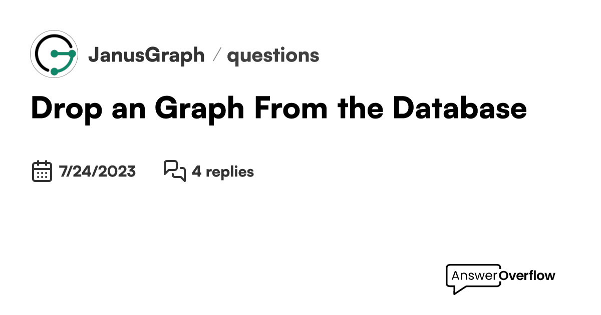 Drop an Graph From the Database - JanusGraph