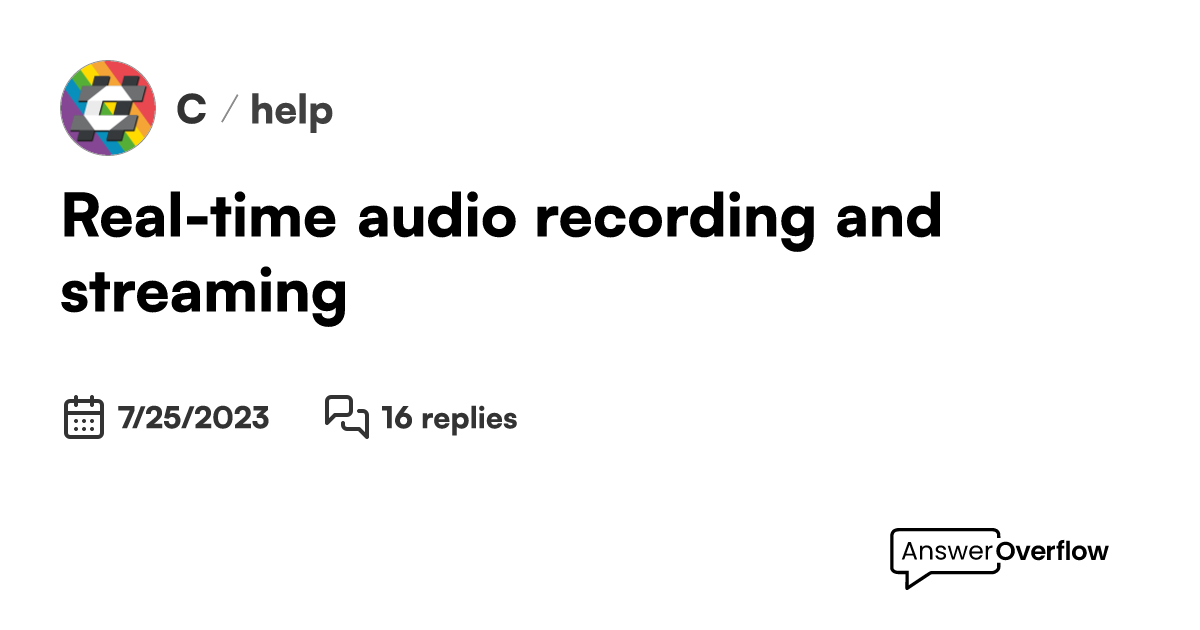Realtime audio recording and streaming C