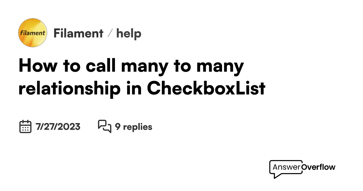 How to call many to many relationship in CheckboxList - Filament