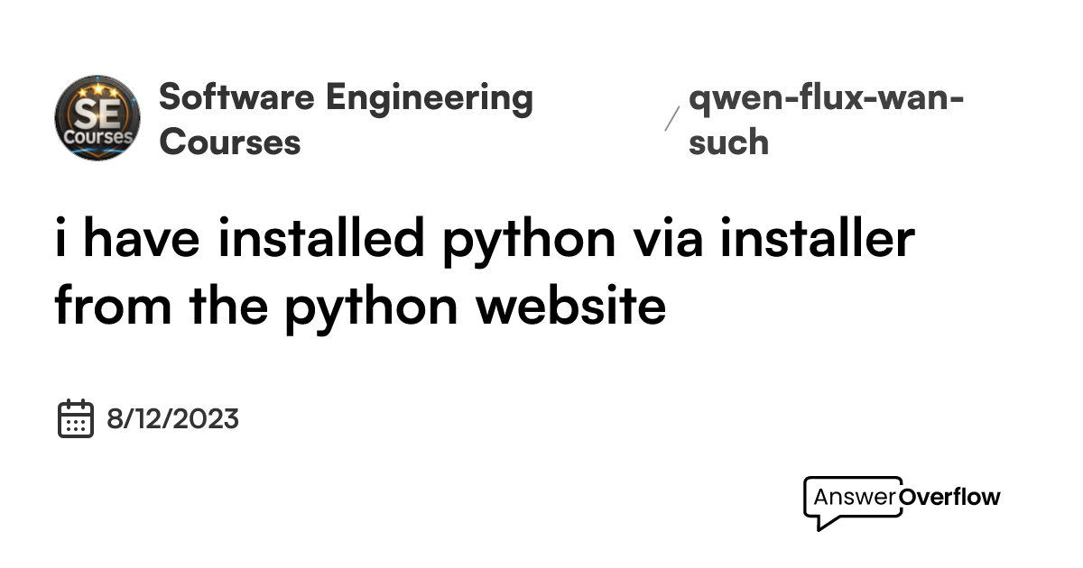i-have-installed-python-via-installer-from-the-python-website