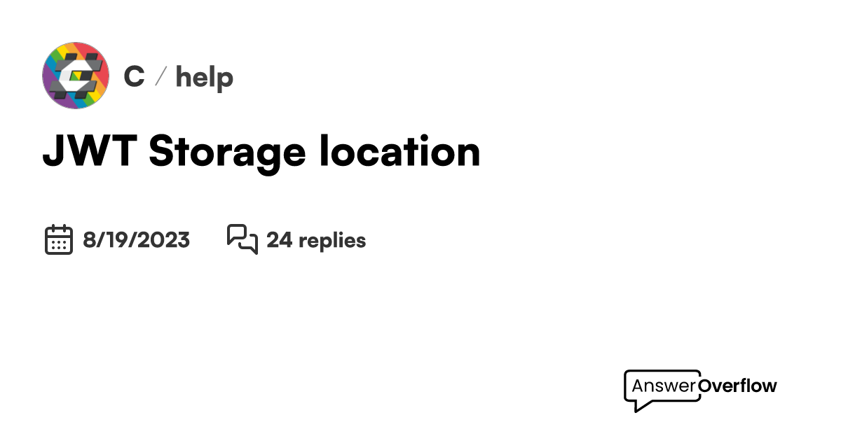 JWT Storage location C