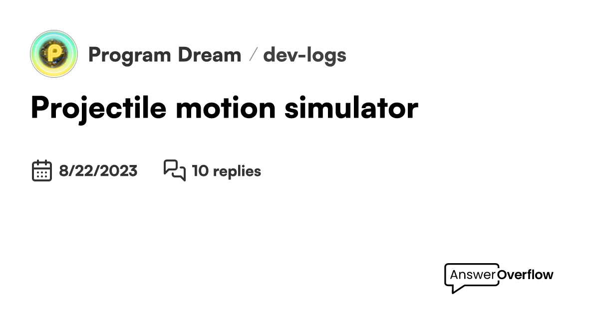 Projectile motion simulator - Program Dream