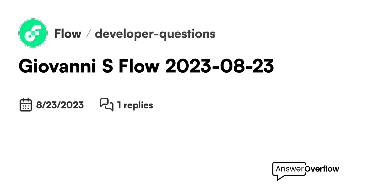 Giovanni S | Flow (2023-08-23) - Flow