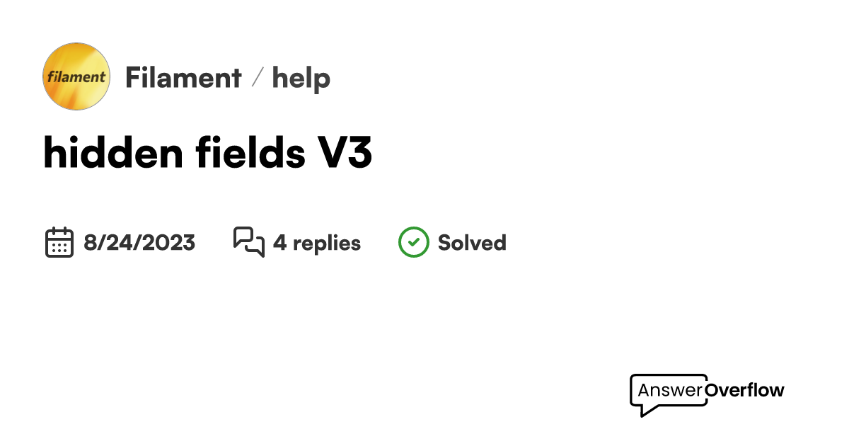 hidden fields V3 - Filament