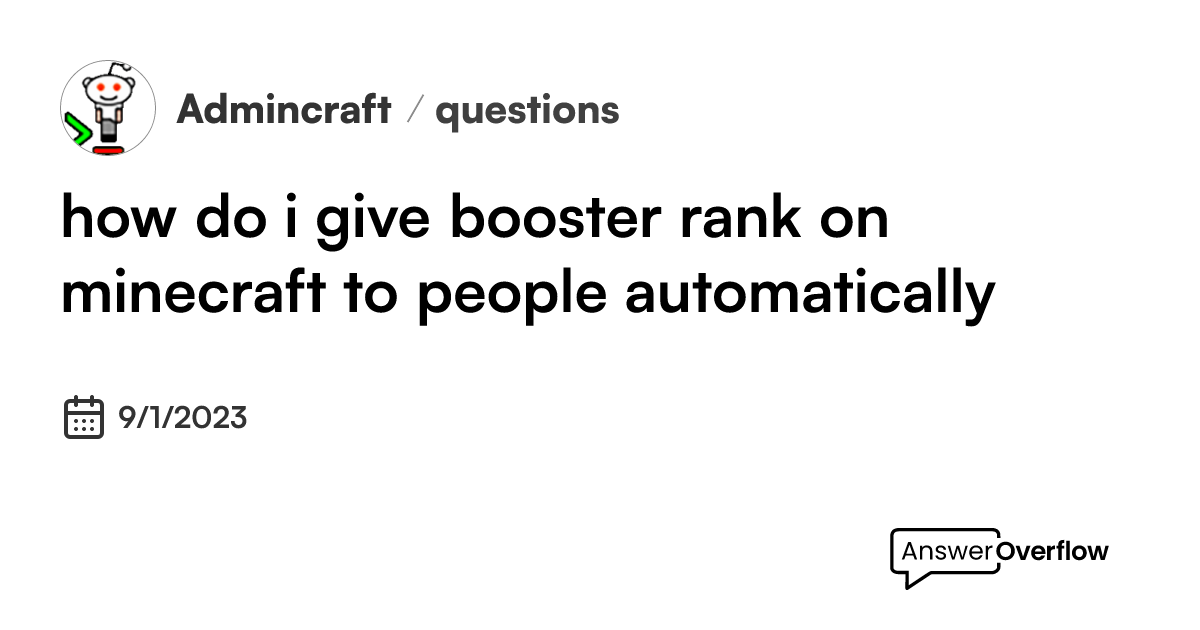 how do i give booster rank on minecraft to people automatically ...