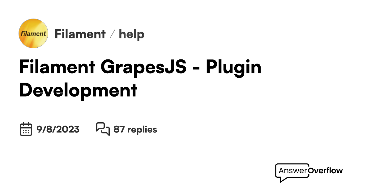 Filament GrapesJS Plugin Development Filament