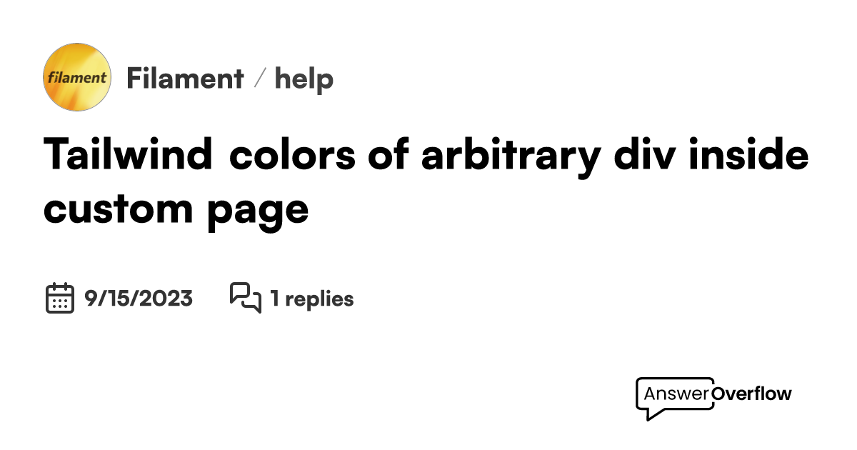 Tailwind colors of arbitrary div inside custom page filament