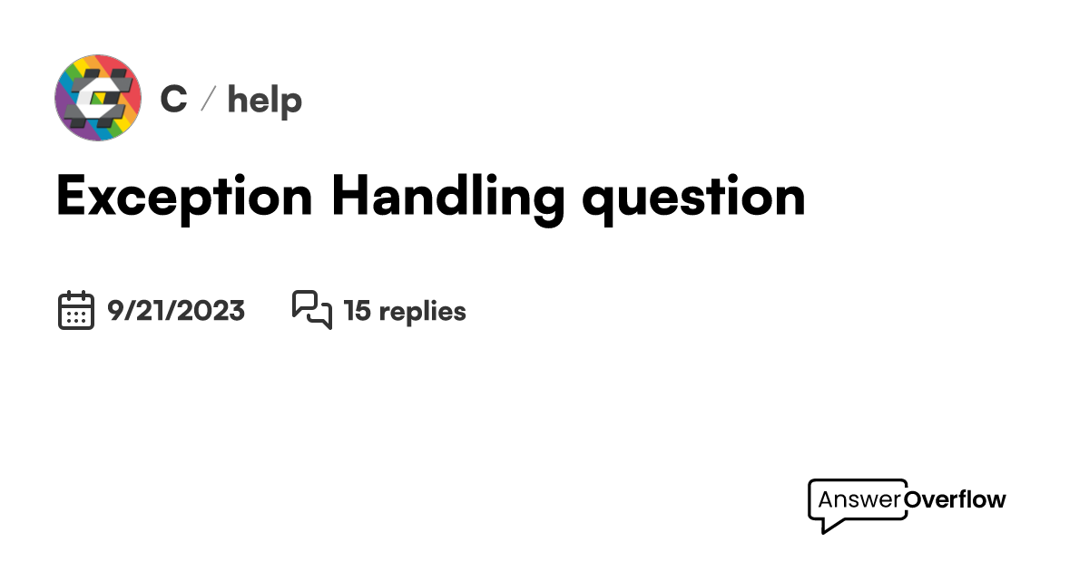 Exception Handling question - C#
