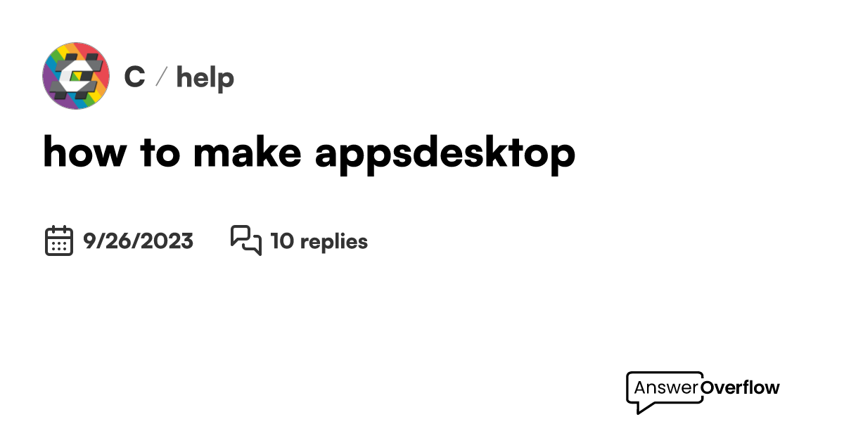 how to make apps?(desktop) - C#