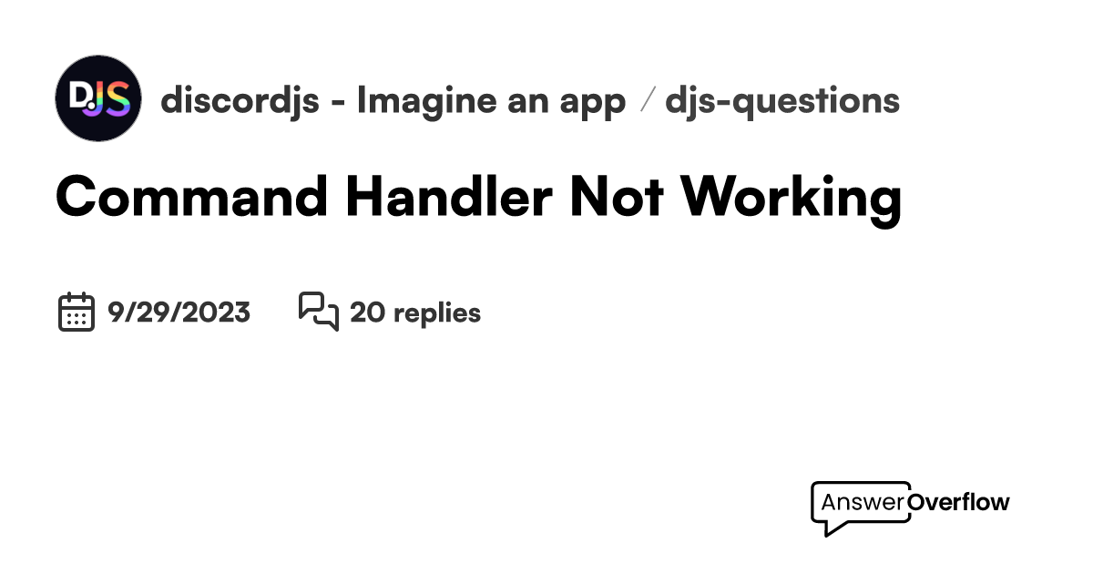 Command Handler Not Working?? discord.js Imagine an app