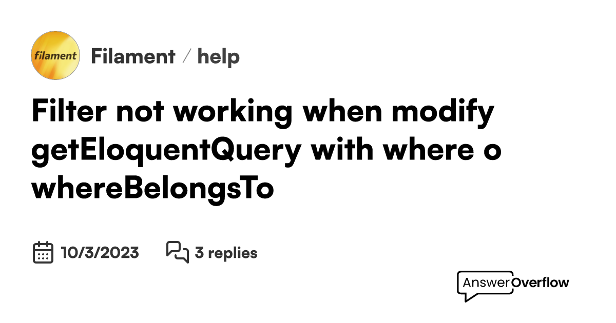 Filter not working when modify getEloquentQuery with where o