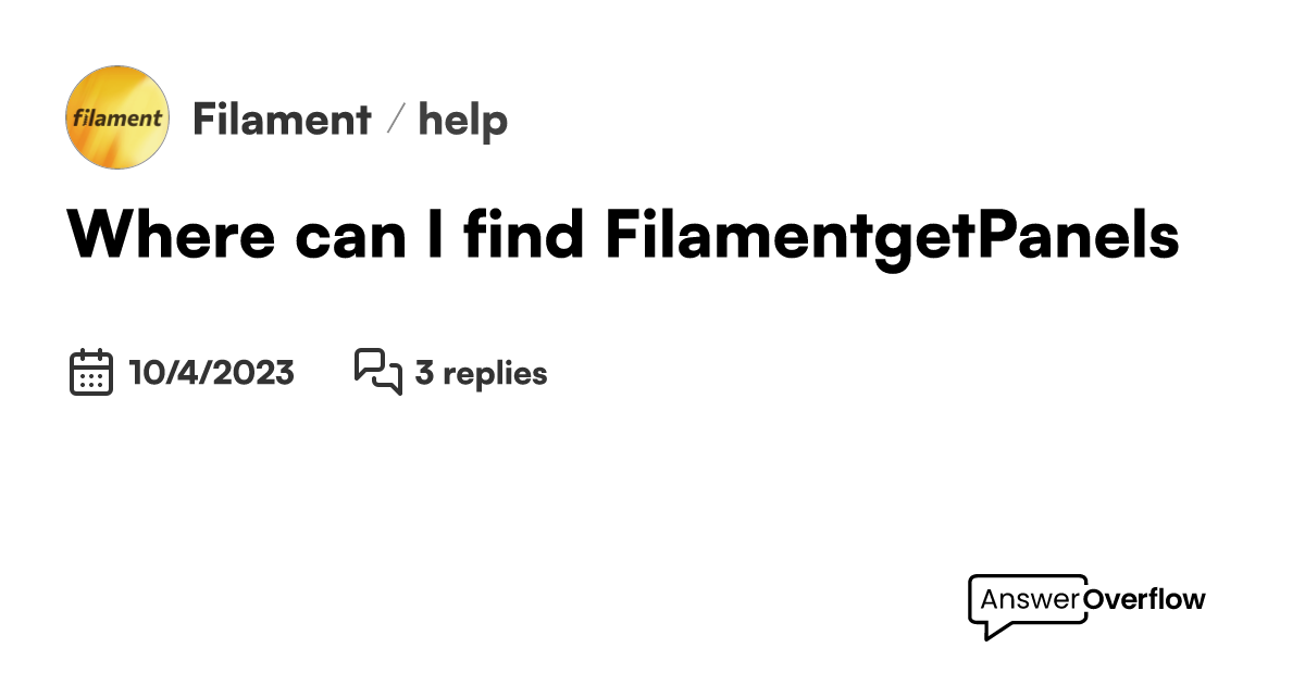 Where can I find FilamentgetPanels()? Filament