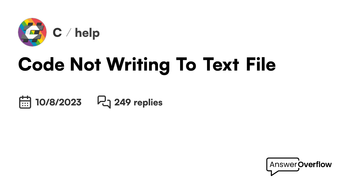 Code Not Writing To Text File - C#