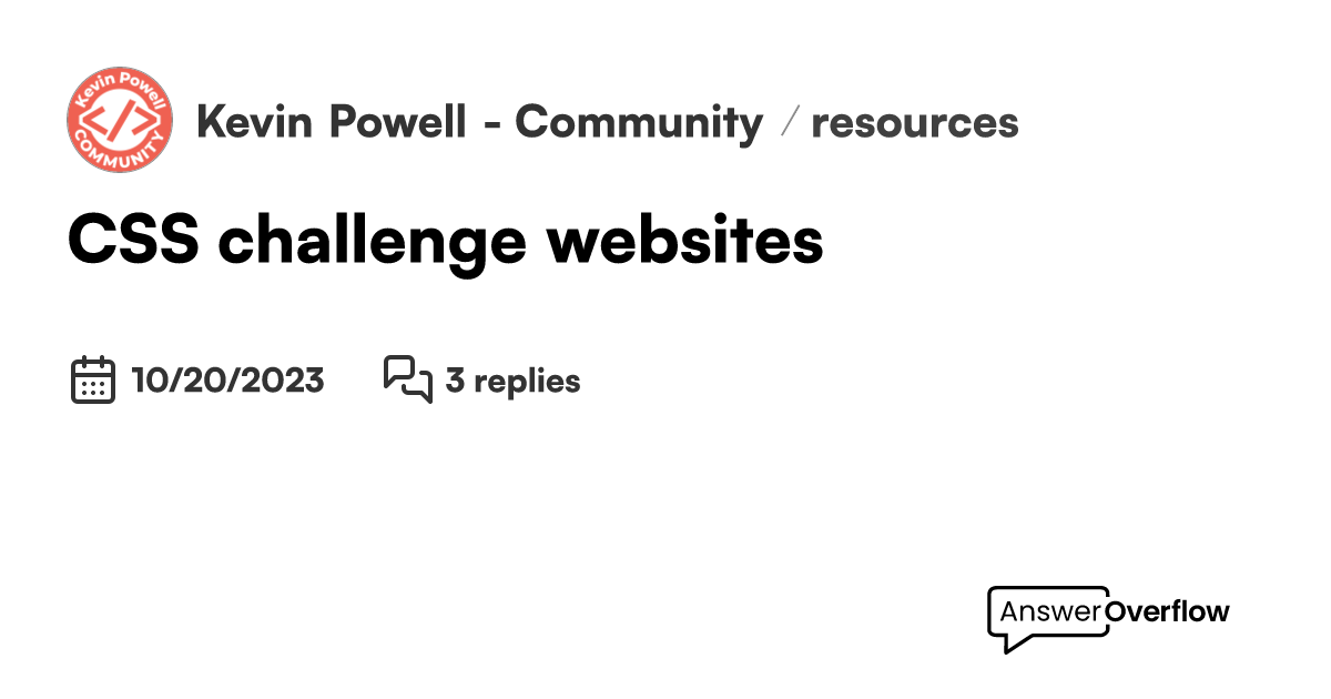 CSS challenge websites - Kevin Powell - Community